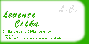 levente cifka business card